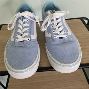 Vans Light Blue and White Women's Sneakers Sz 8